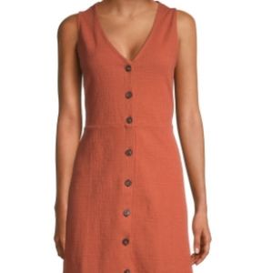 Afterglow Red Button-Front Sleeveless